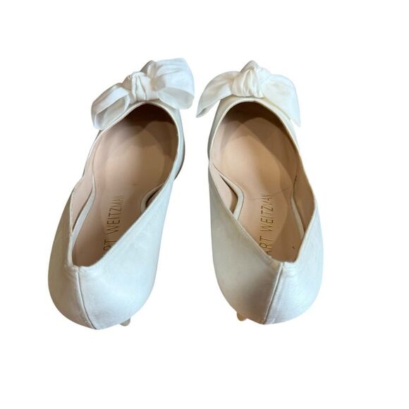 Revolve Stuart Weitzman White Anny Bow-detailed Pumps - Picture 9 of 12